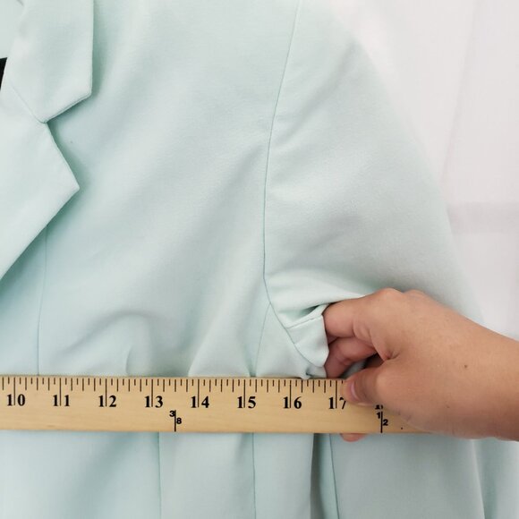 Worthington Woman Mint 3/4 Sleeve Shoulder Pads Formal Suit Blazer Size M - Picture 4 of 16